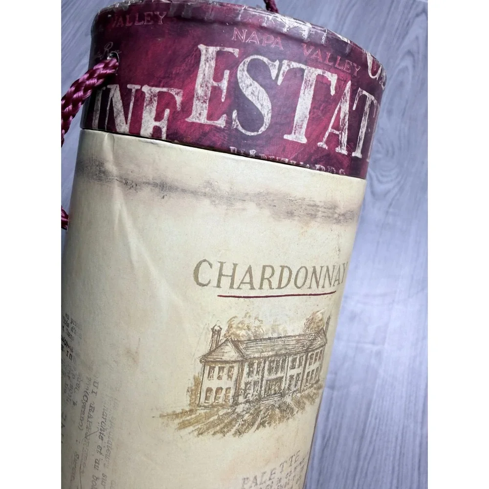 Vintage Napa Valley Wine Cellar Decorative Gift Box Canister with Rope Handle